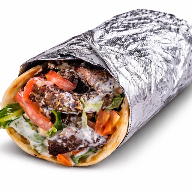 Beef and Lamb Gyro Pita Wrap.