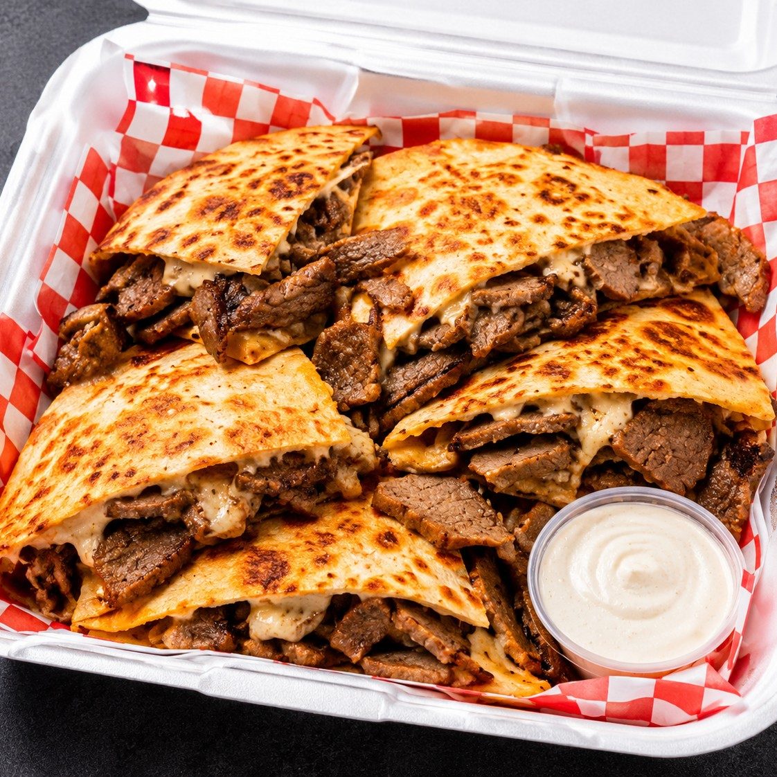 Beef and Lamb Gyro Quesadilla.