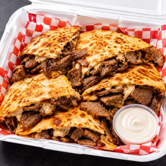 Beef and Lamb Gyro Quesadilla.