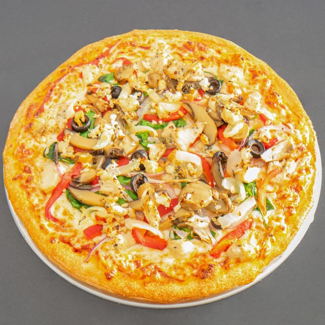 Chicken Mediterranean Pizza.
