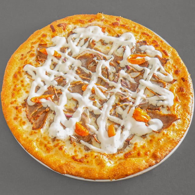 Beef and Lamb Gyro Pizza.