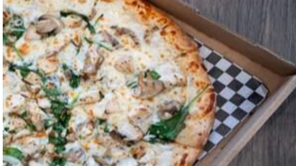 Chicken Alfredo Pizza.